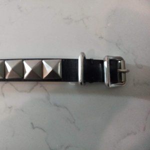 Michael KORS Black Pyramid Stud Double Wrap Belt